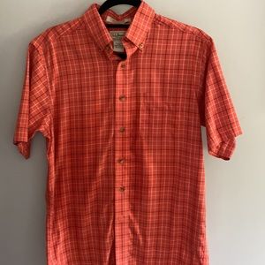 LL Bean Short Sleeve Button Down EUC